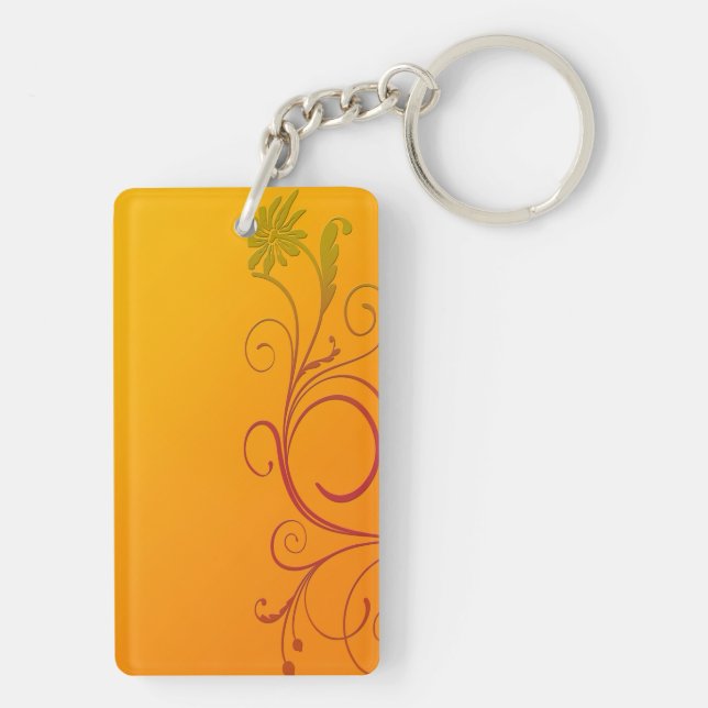 Orange Flower Key Ring (Back)