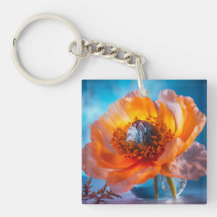Orange Flower Key Ring