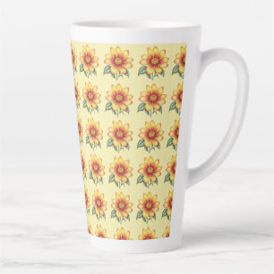 Orange Flower Latte Mug