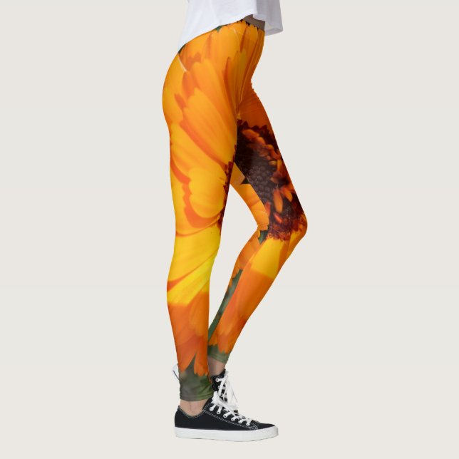 Orange Flower Leggings (Right)