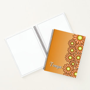 Orange Flower Notebook - Office, School, Artist