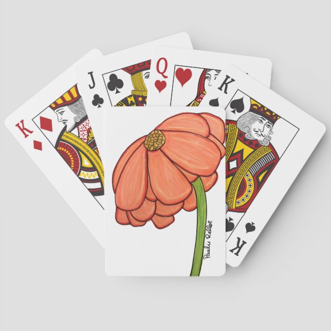 Orange Flower Notebook Playing Cards (Back)