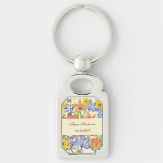 ORANGE FLOWER PATTERN KEY RING