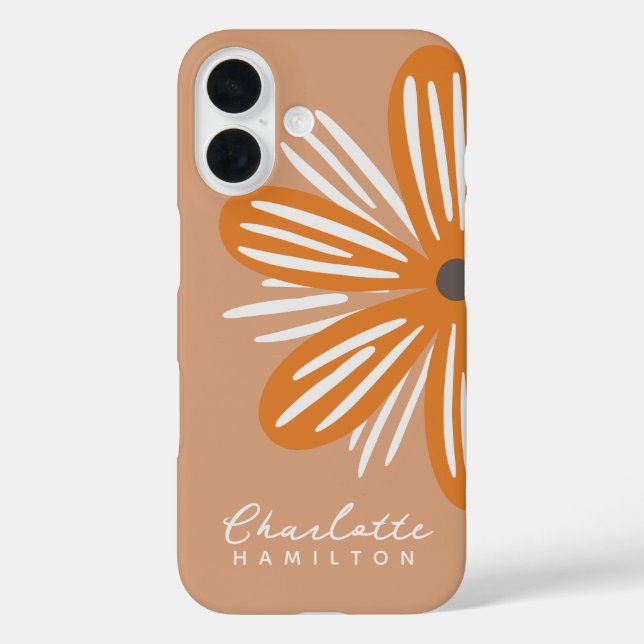 Orange Flower Personalised Name Case-Mate iPhone Case (Back)
