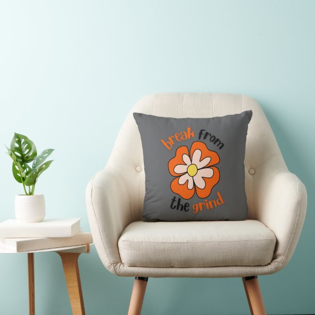 Orange Flower Pillow (Chair)