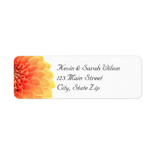 Orange Flower Return Address Labels