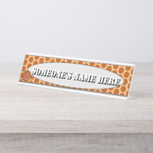 Orange Flower Ribbon by Kenneth Yoncich Desk Name Plate