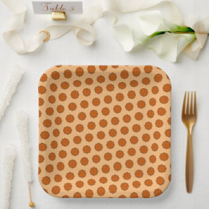 Orange Flower Ribbon by Kenneth Yoncich Paper Plate