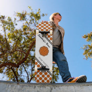 Orange Flower Ribbon by Kenneth Yoncich Skateboard