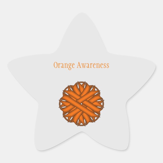 Orange Flower Ribbon by Kenneth Yoncich Star Sticker (Front)