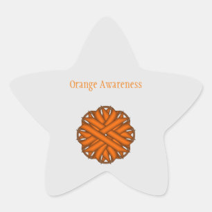 Orange Flower Ribbon by Kenneth Yoncich Star Sticker