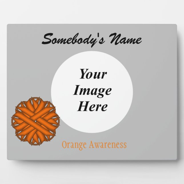 Orange Flower Ribbon Template by Kenneth Yoncich Plaque (Front)