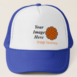 Orange Flower Ribbon Template by Kenneth Yoncich Trucker Hat