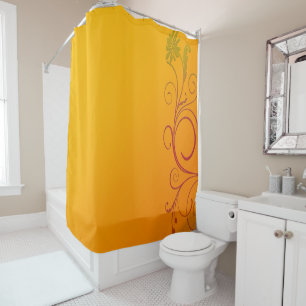 Orange Flower Shower Curtain