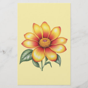 Orange Flower Stationery
