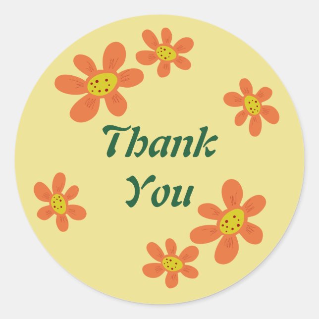 Orange Flower Sticker (Front)