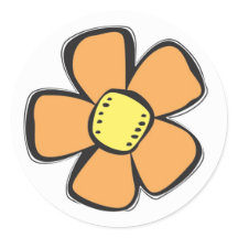 Orange Flower Sticker