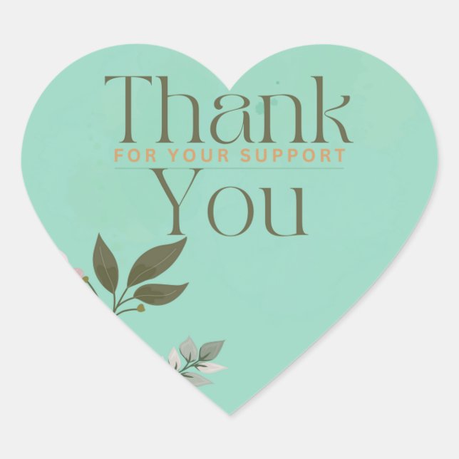 orange flower thankful  heart sticker (Front)