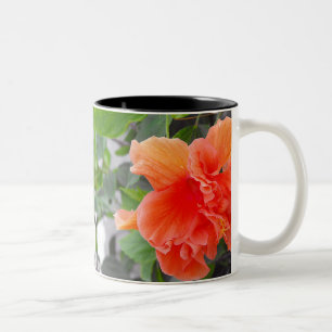 Orange Flower Two-Tone Coffee Mug