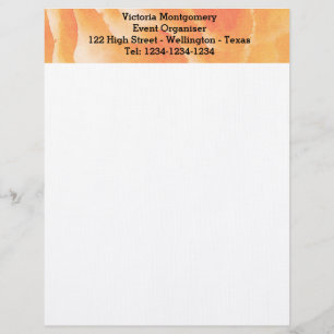 Orange Flower Watercolor Letterhead