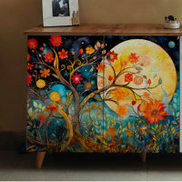 Orange Flowering Tree Decoupage Tissue Paper