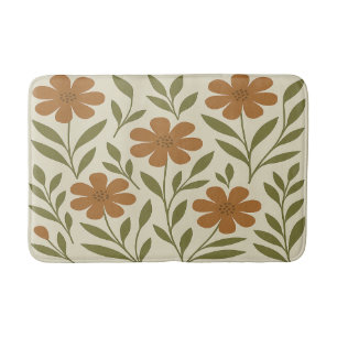 Orange Flowers Bath Mat