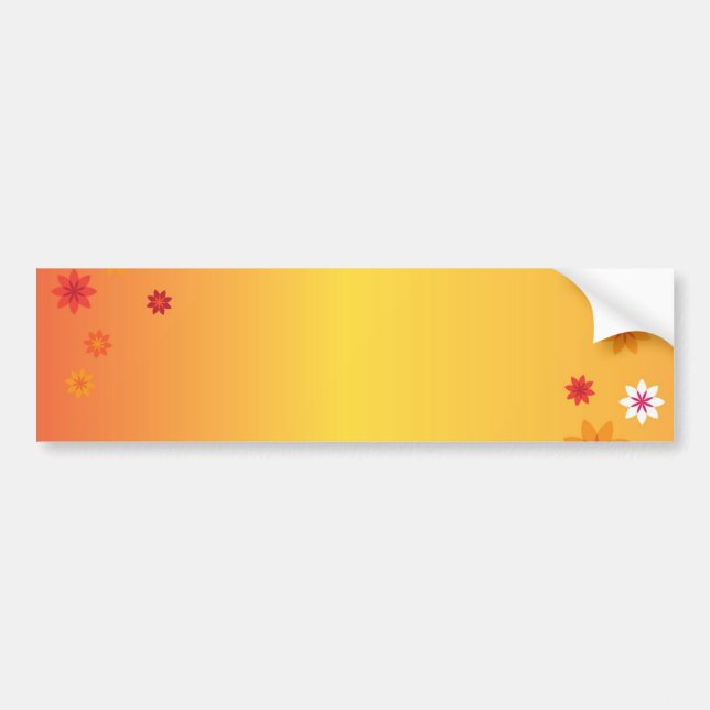 Orange Flowers Bumper Sticker (Front)