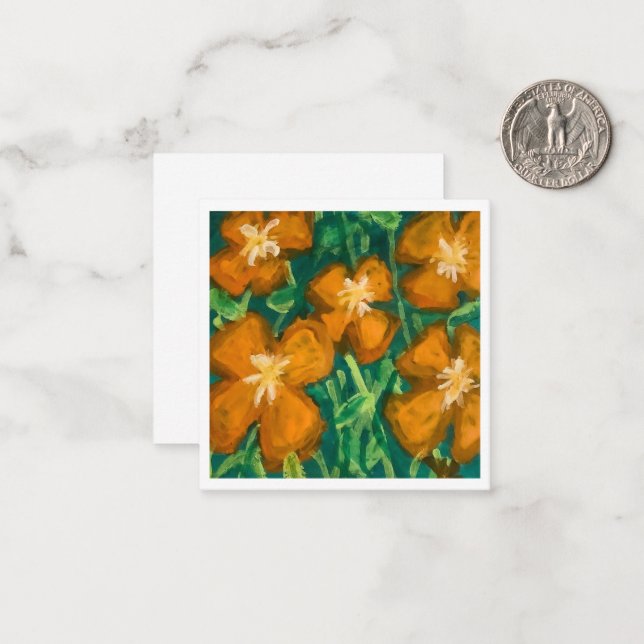 Orange Flowers Card (Front/Back In Situ)