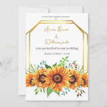 Orange Flowers Card wedding invitation 