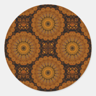 Orange Flowers Classic Round Sticker
