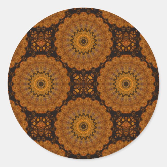 Orange Flowers Classic Round Sticker (Front)