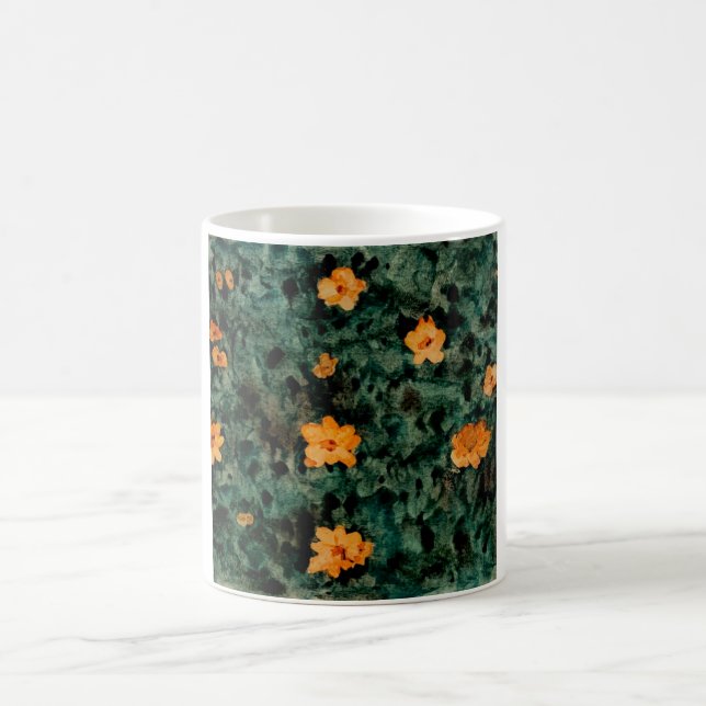 Orange flowers coffee mug (Center)