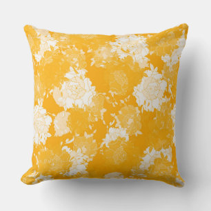 orange flowers cushion