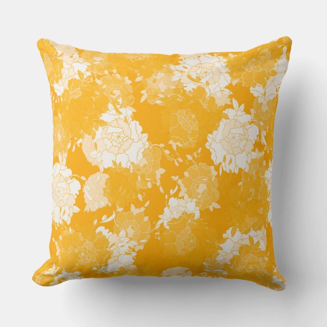 orange flowers cushion (Front)