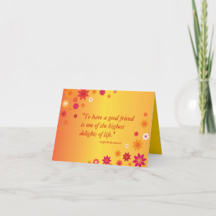 Orange Flowers Delightful Friend Card