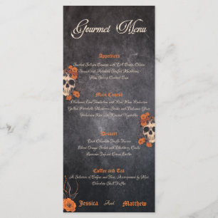 Orange flowers elegant simple gourmet menu