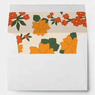 Orange Flowers, Floral Pattern, Pattern Of Flowers Envelope