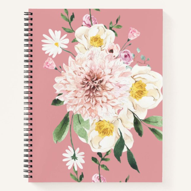 Orange flowers floral Spiral Notebook (Front)