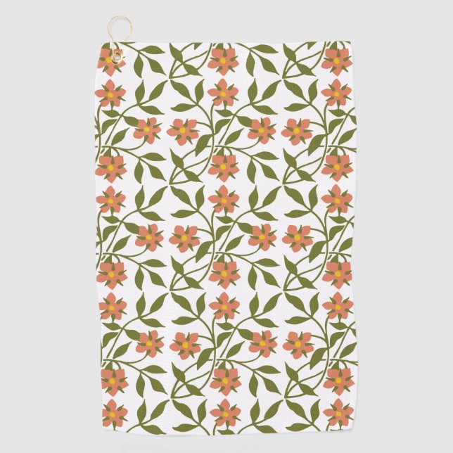 ORANGE FLOWERS  GOLF TOWEL (Front)