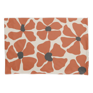 Orange Flowers Hand Drawn Pattern Pillowcase