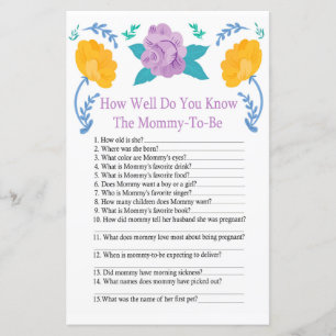 Orange flowers How well do you know baby shower