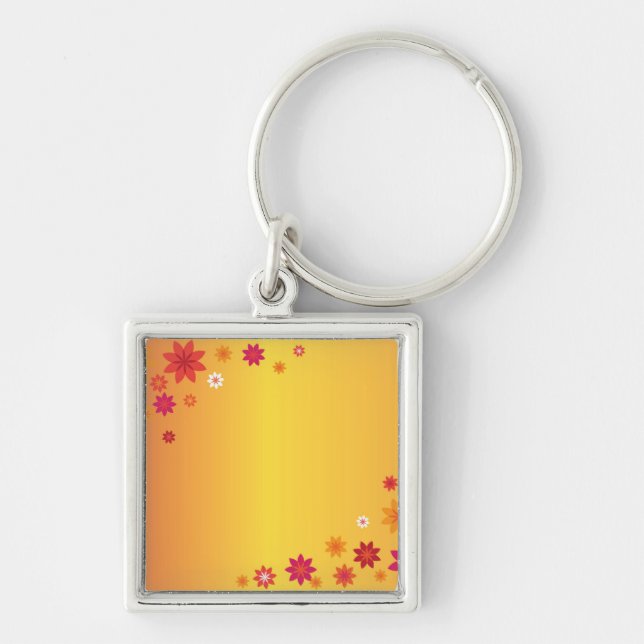 Orange Flowers Key Ring (Front)
