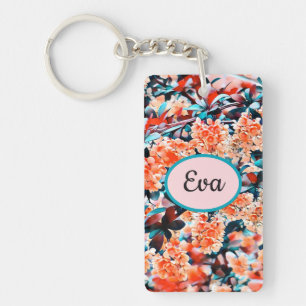 Orange Flowers Key Ring