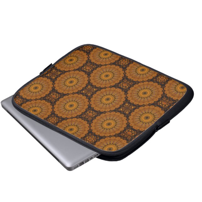 Orange Flowers Laptop Sleeve (Front Bottom)