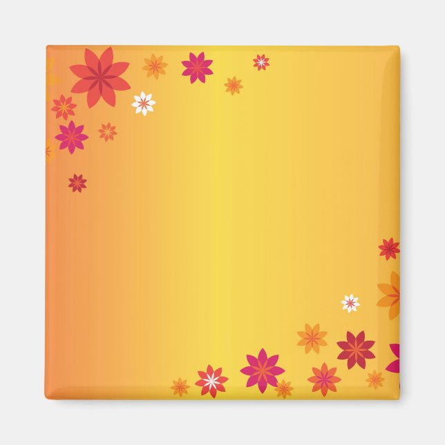 Orange Flowers Magnet (Front)
