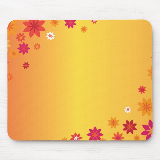 Orange Flowers Mouse Pad (Front)
