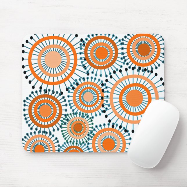 Orange Flowers  Mouse Pad (With Mouse)