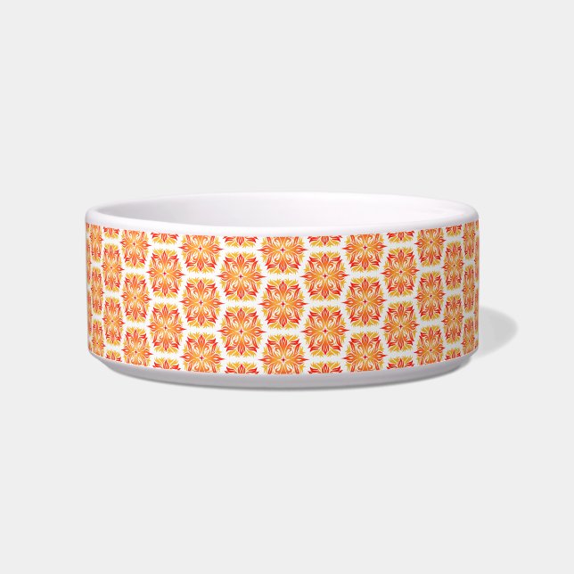 Orange Flowers, Pattern Of Flowers, Floral Pattern Bowl (Front)
