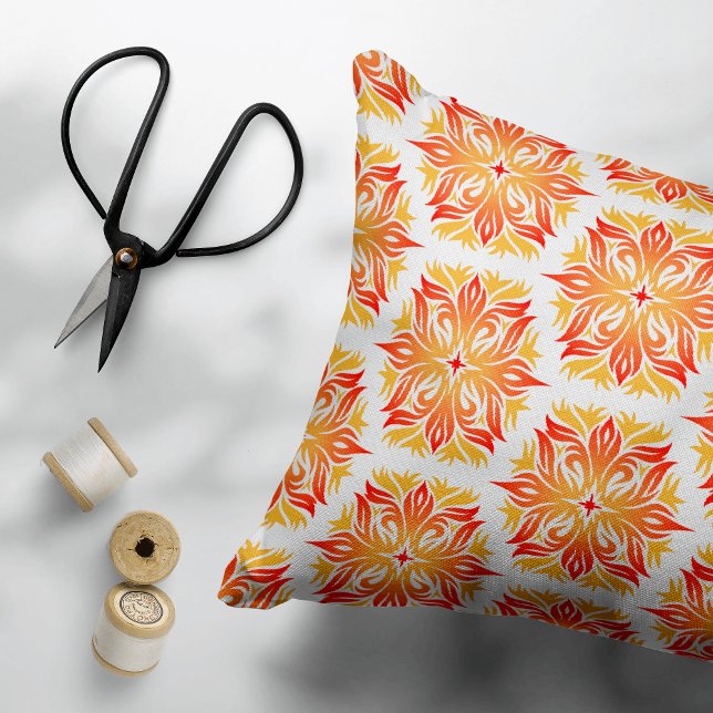 Orange Flowers, Pattern Of Flowers, Floral Pattern Decorative Cushion (Creator Uploaded)