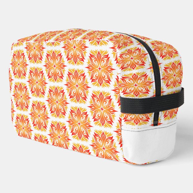 Orange Flowers, Pattern Of Flowers, Floral Pattern Dopp Kit (Left Corner)